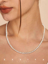 wearing Sterling Silver Hoop Necklace